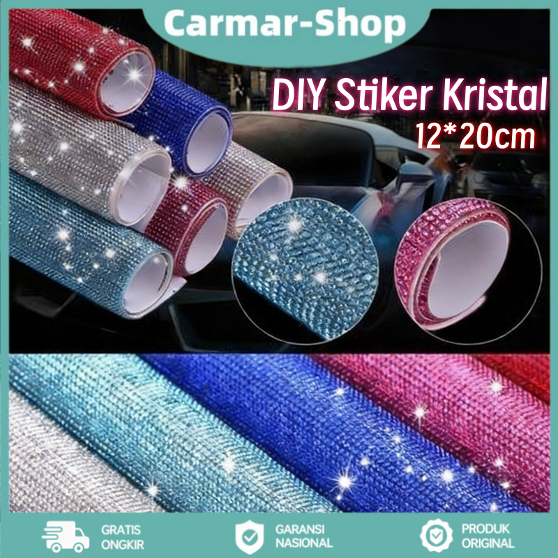 12*20cm DIY Stiker Kristal Berlian Imitasi Glass Rhinestone Sheet Untuk Dekorasi Mobil Rhinestone St