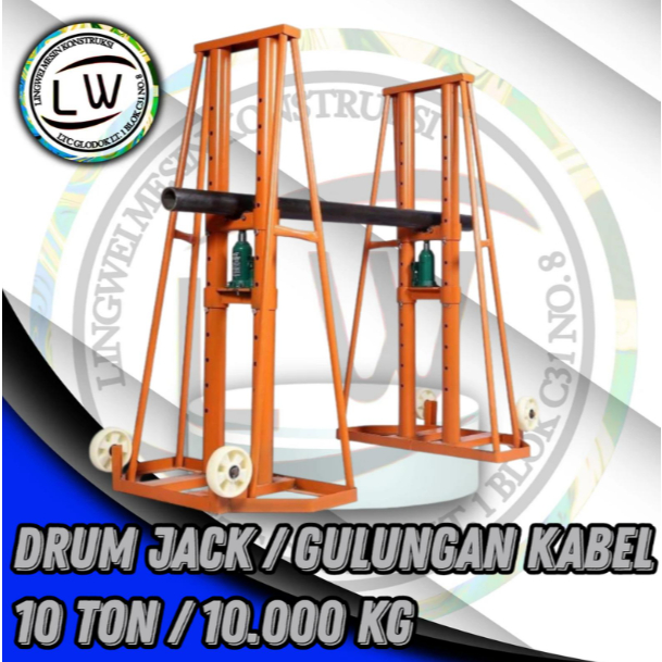 DRUM JACK 10 TON / GULUNGAN KABEL 10 TON / DUDUKAN KABEL 10 TON / CABLE ROLLER 10 TON