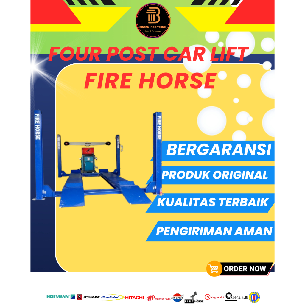 Four Post Car Lift / Car hidrolik 4 tiang / hidrolik Fire Horse