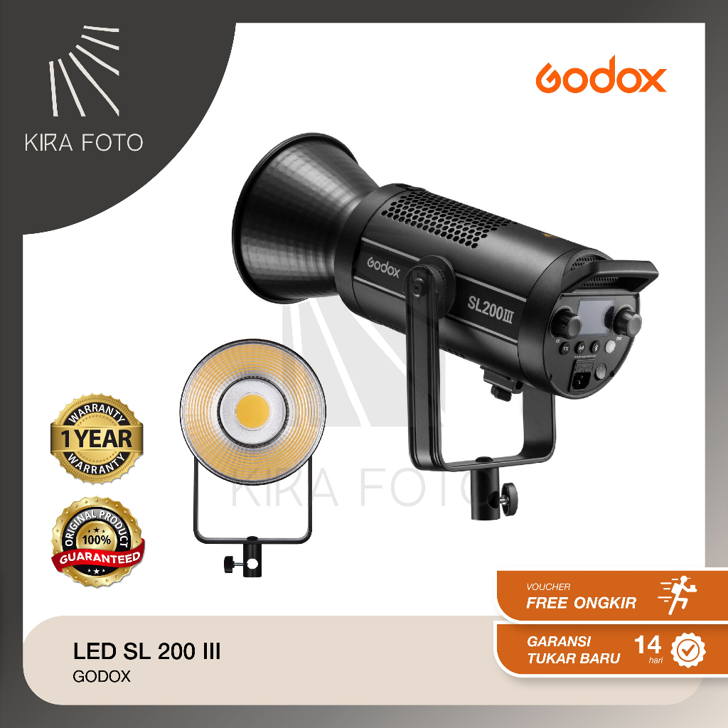 Godox SL200III, Lampu Continuous Godox SL 200III, Godox Studio Lighting 200Watt