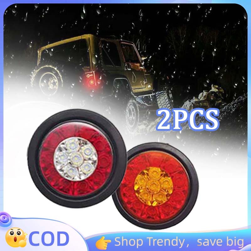 2pcs 5 Inch Lampu Tanda Belakang Truk Led Lampu Stop Rem Truk Universal Lampu Stoplamp Truk 16 Mata 