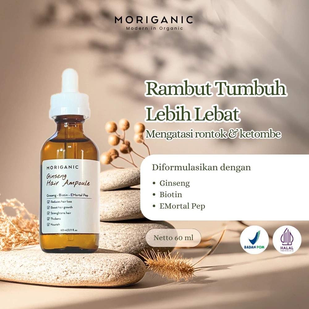 Moriganic Ginseng Hair Ampoule Serum - Hair Oil Serum Rambut Anti Rontok Mempercepat Pertumbuhan Ram