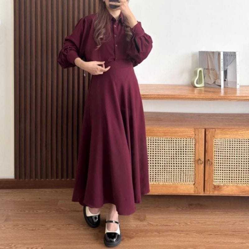 Claudia One Set Rok Premium | Setelan Crinkle Airflow