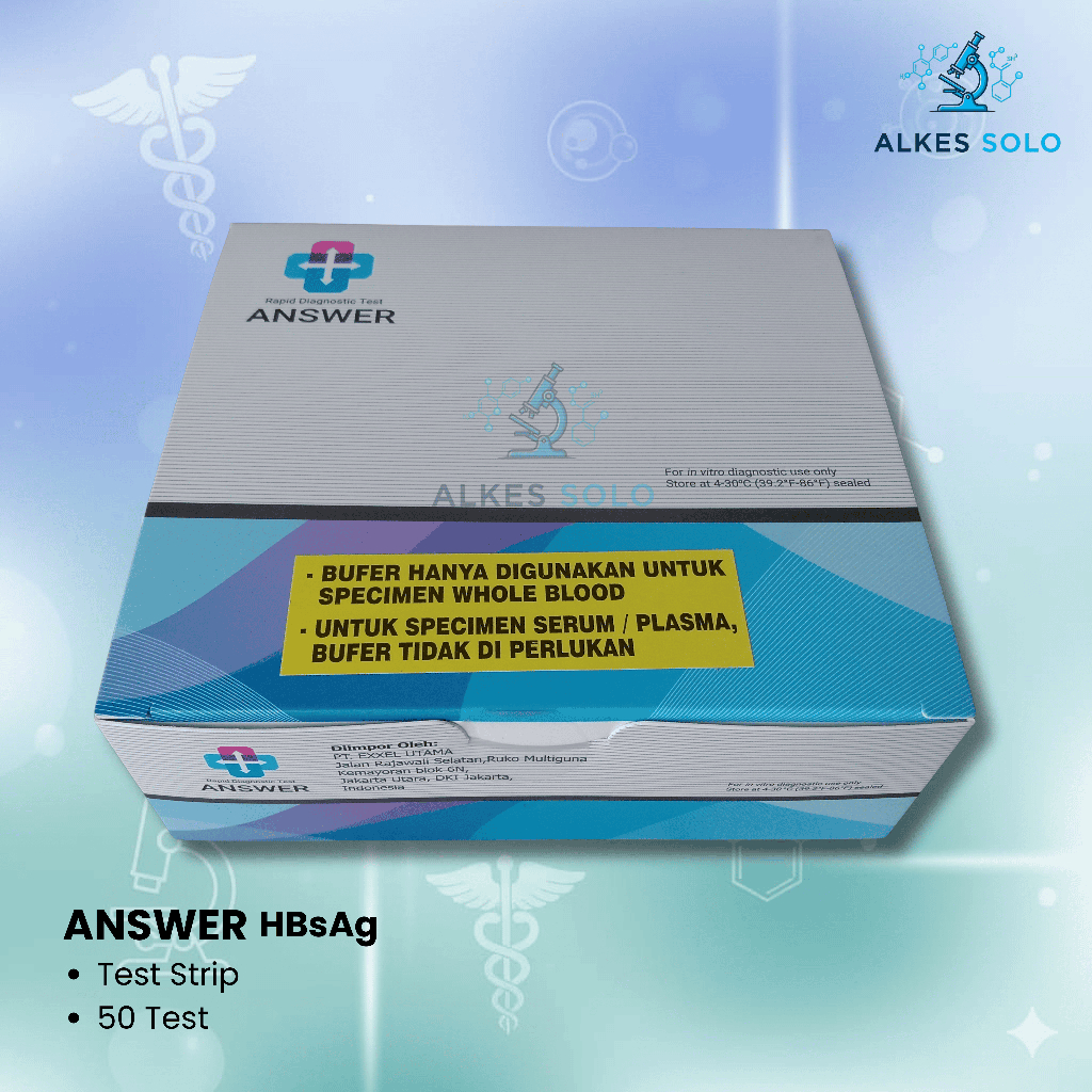HBSAG Strip / Test Hepatitis B / Alat Tes Hepatitis B Strip ANSWER Test Hepatitis B Hbsag Strip isi 