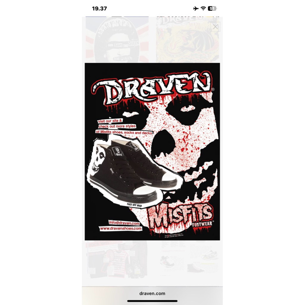 sepatu draven x misfits official vintage rare