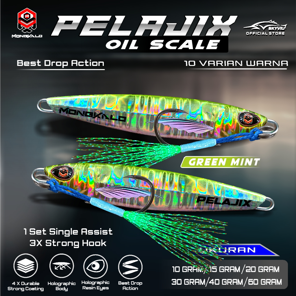 Mongkalo Pelajix Minyak noGID noMotif Candy 60 Hijau-Mint