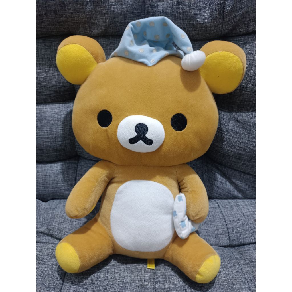 Boneka Rilakkuma topi tidur jumbo 40 cm
