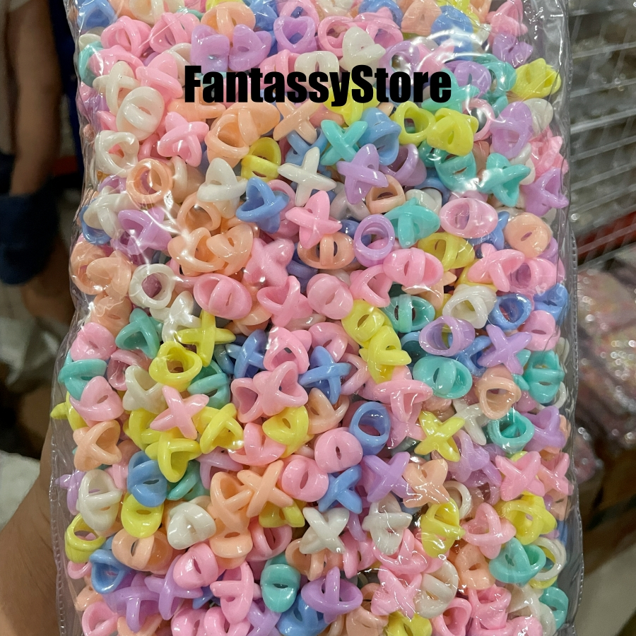 manik manik pastel bintang bulat 1pon