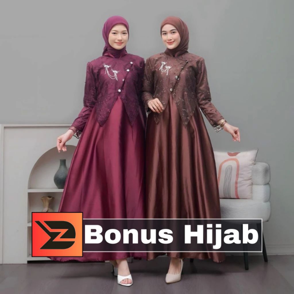 (ADA JUMBO) DRESS SAHARA DRESS LEBARAN TERBARU GAMIS LEBARAN GAMIS KONDANGAN GAMIS Hijab Segi empat 