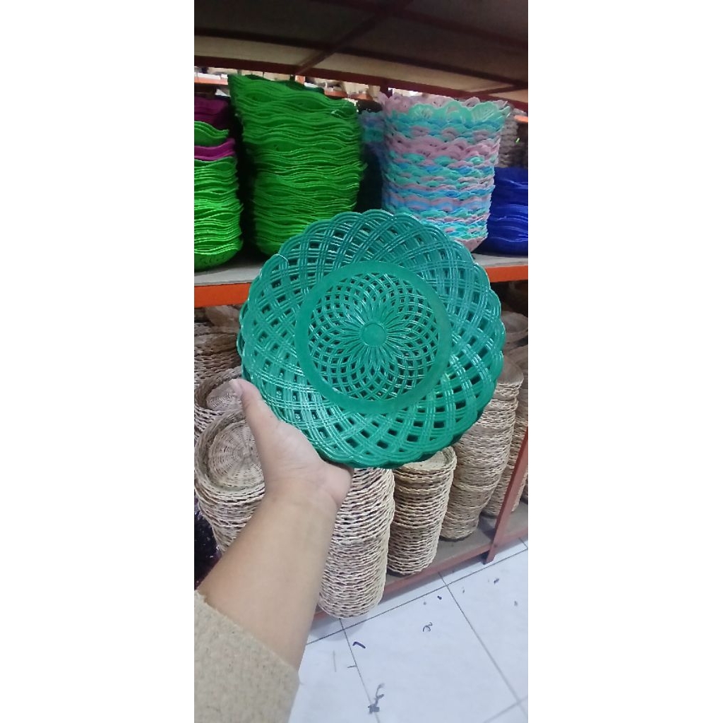 PROMO [isi 3pcs] PIRING ROTAN PLASTIK // INGKA PLASTIK BALI