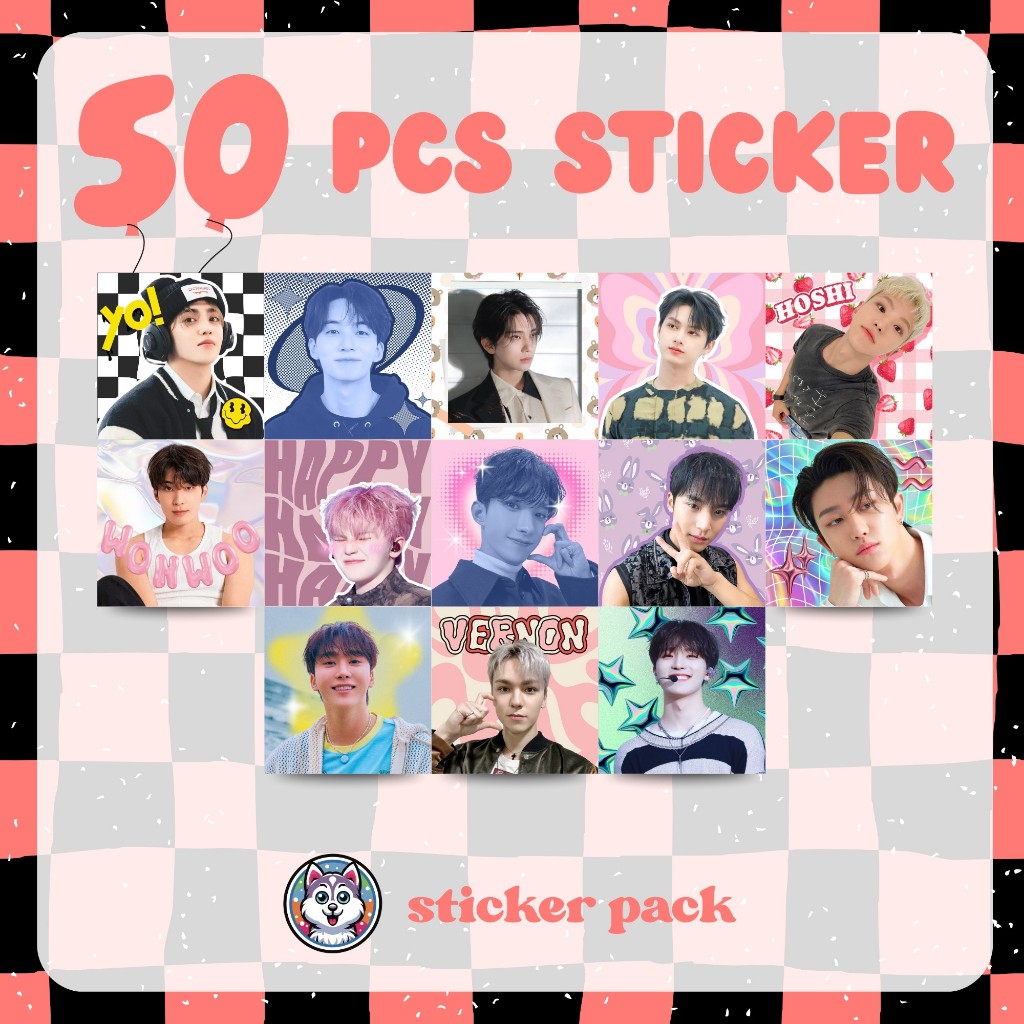 50pcs stiker deco SEVENTEEN mini (sticker kpop freebies kado hadiah korea lucu)
