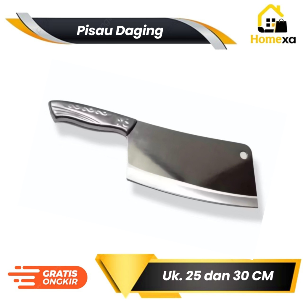 Pisau Daging  Cincang Tulang / Golok Cacah Tulang Tebal Stainless Steel / Pisau daging Anti Karat
