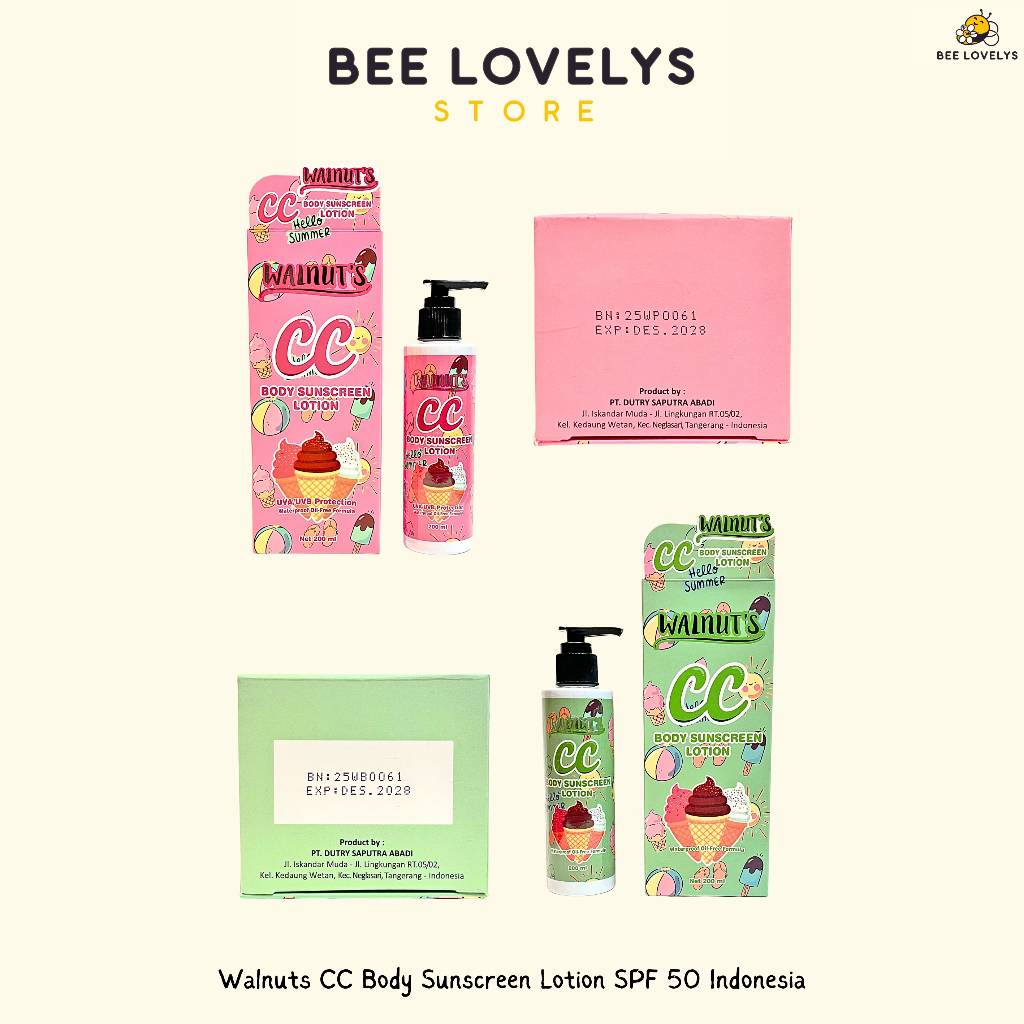 [LOKAL] WALNUT'S CC Body Sunscreen Lotion 200ml Indonesia