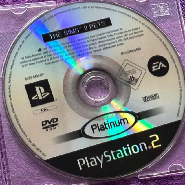 kaset ps2 ori pal the sims 2 pets