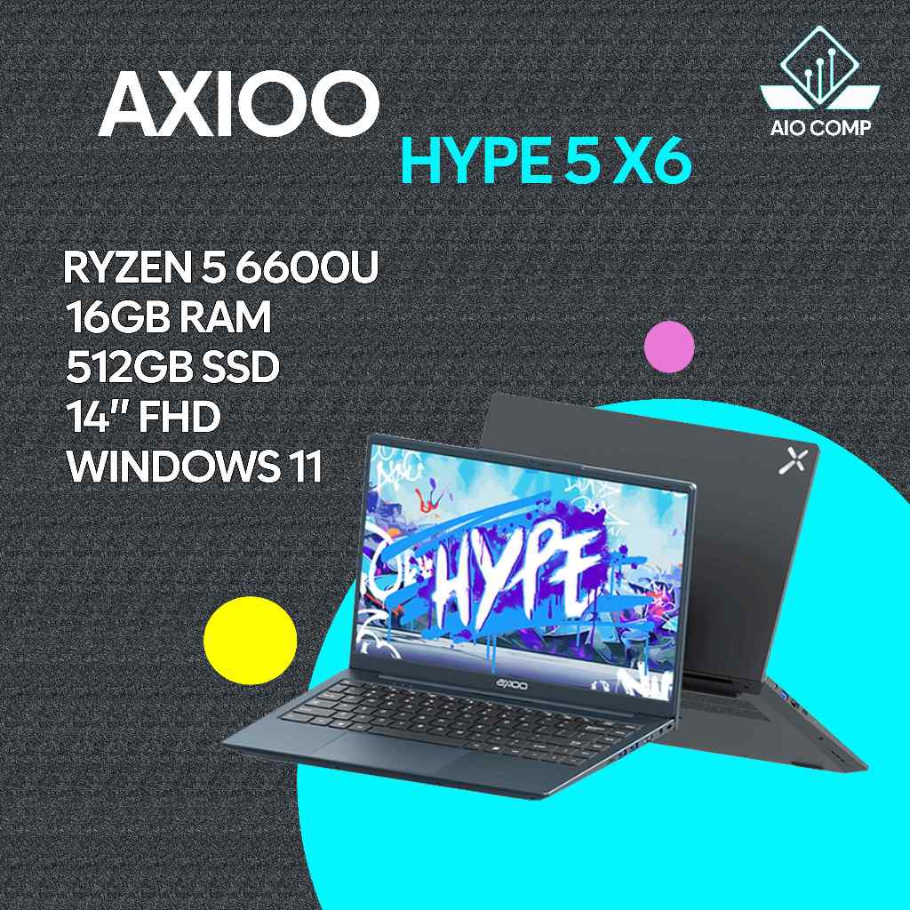 LAPTOP AXIOO HYPE 5 AMD X6 Ryzen 5 6600H 16GB 512GB Windows 11
