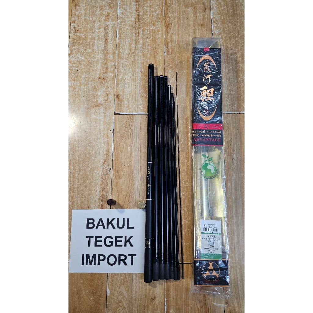 threefish advantage lawasan ruas warna hitam , ruas 58cm action medium hard kaku