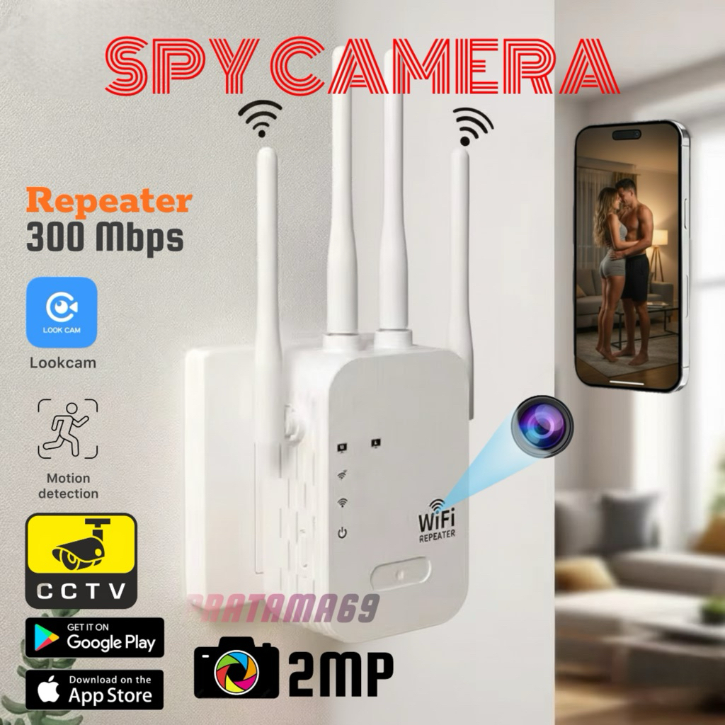 New Canera Wifi + Repeater Penguat Signal Wifi - Kamera CCTV Tersembunyi Pantau Jarak Jauh
