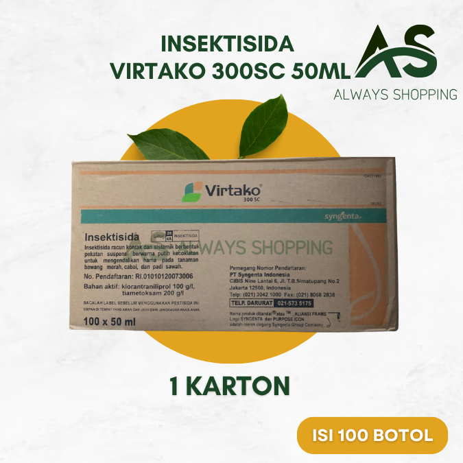 [A1] 1 Karton Insektisida Virtako 300 SC Kemasan 50ml Isi 100 Botol Pengendali Hama Tanaman