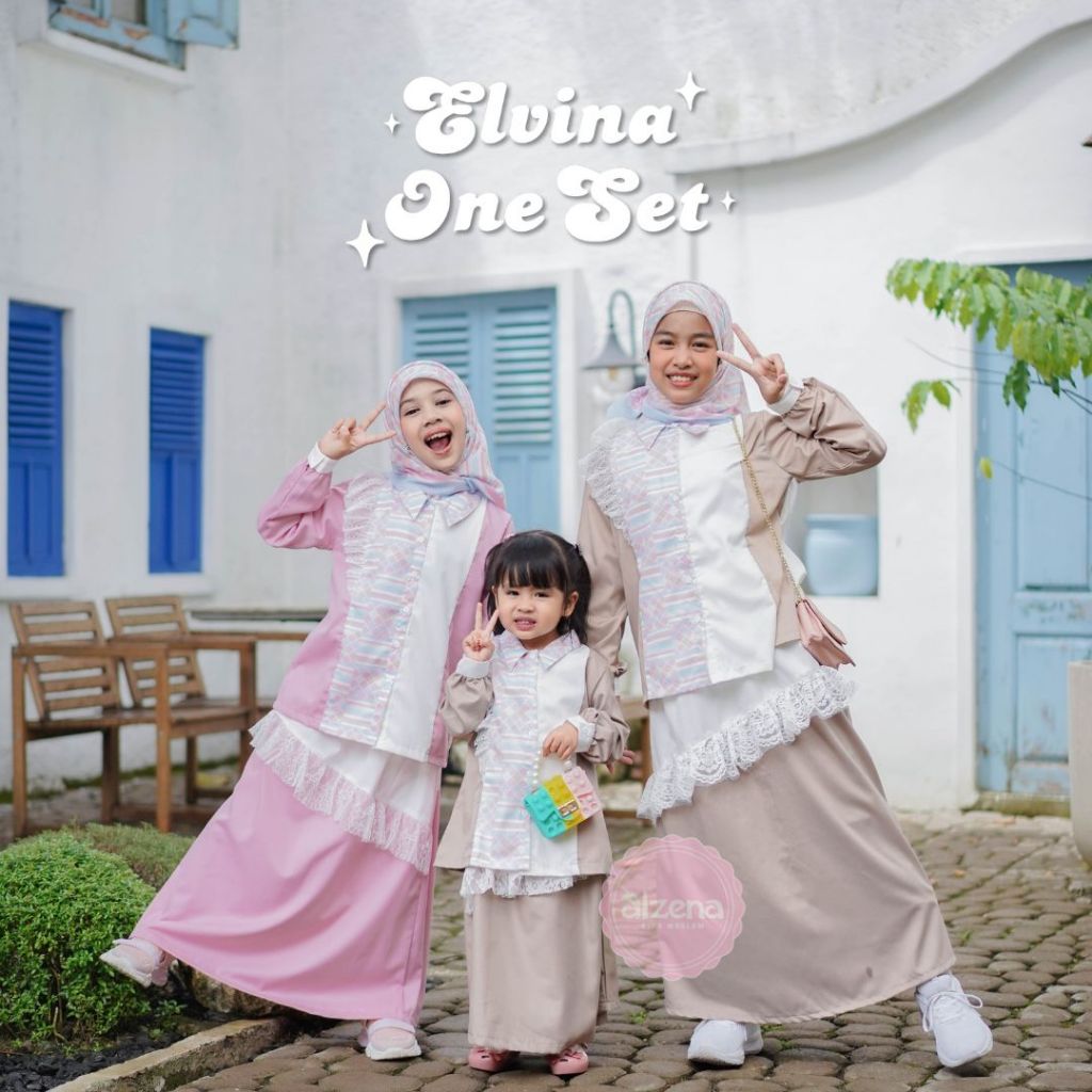 Alzena Kids Moslem - Pre Order Baju Raya Anak Muslim 2026 | Raya Series Elvina One Set