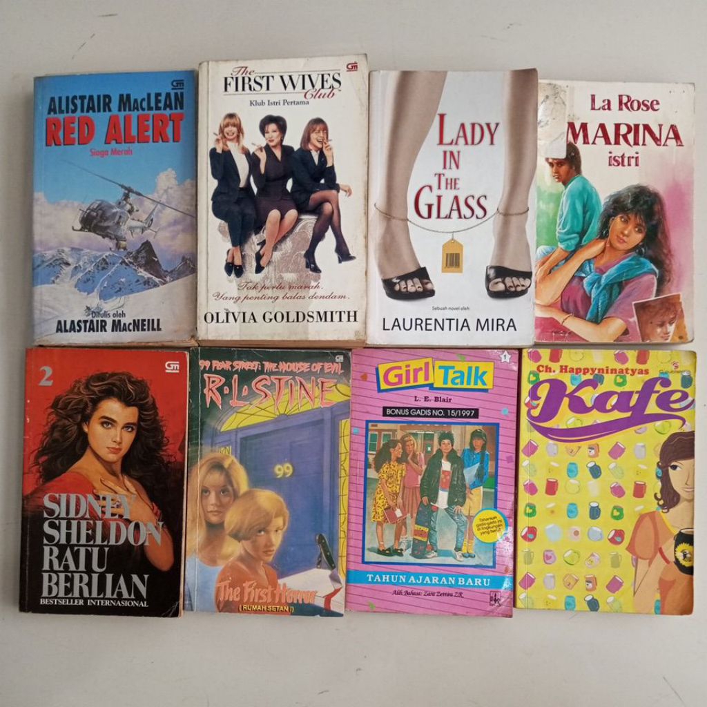 NOVEL LA ROSE SIDNEY SHELDON ALISTAIR MACLEAN OLIVIA GOLDSMITH LAURENTIA MIRA R L STINE L E BLAIR CH