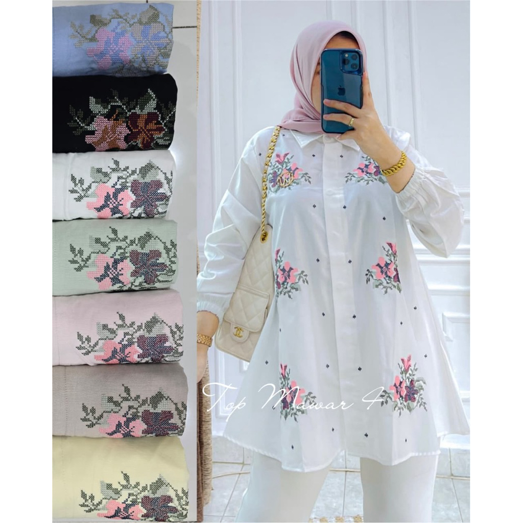 ATASAN KATUN BORDIR TOP WINODY / ATASAN WINODY TOP MAWAR 4 / ATASAN WINODY BORDIR