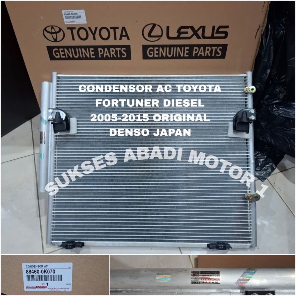 CONDENSOR AC KONDENSOR AC RADIATOR AC TOYOTA FORTUNER DIESEL 2005-2015 ORIGINAL DENSO JAPAN