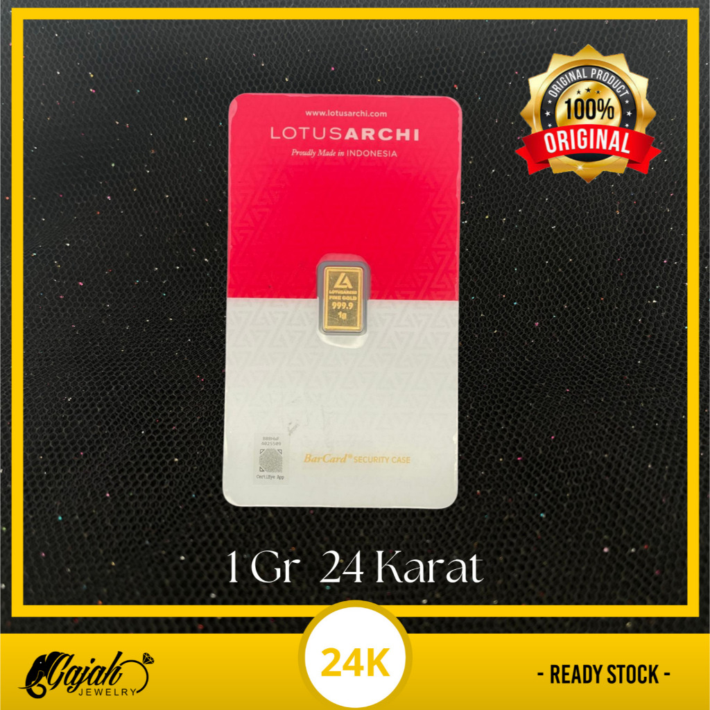 Logam Mulia Bersertifikat LOTUS ARCHI Kadar 24 Karat 1 Gram