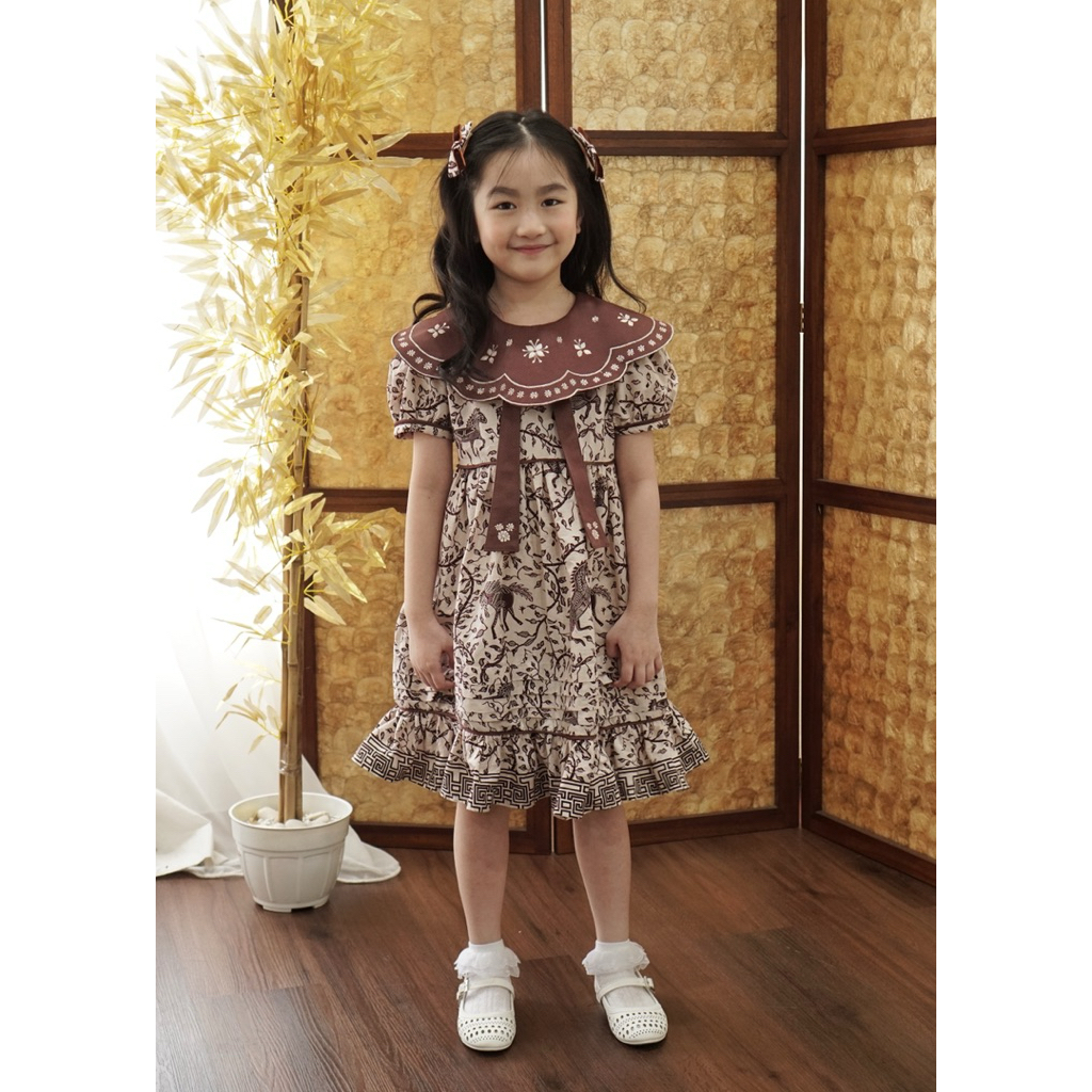 BATIK KEPIK | Hojicha dress batik anak / dress anak CNY