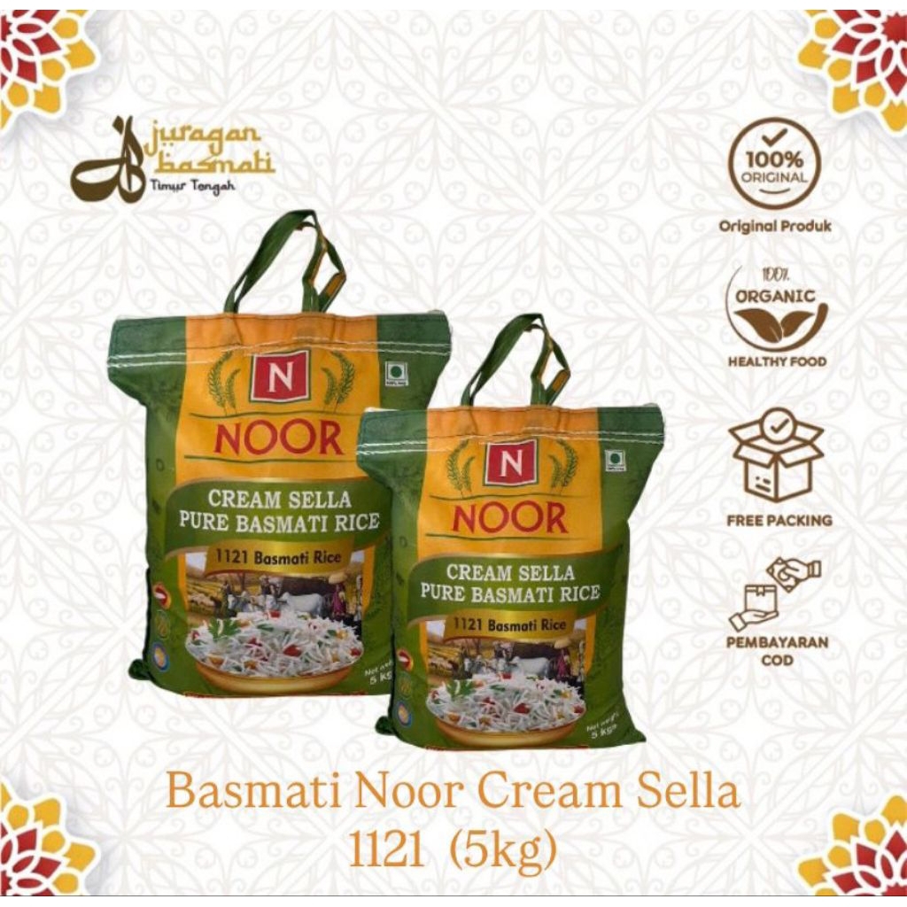 Beras Basmati Noor Cream Sella 1121 (5kg)