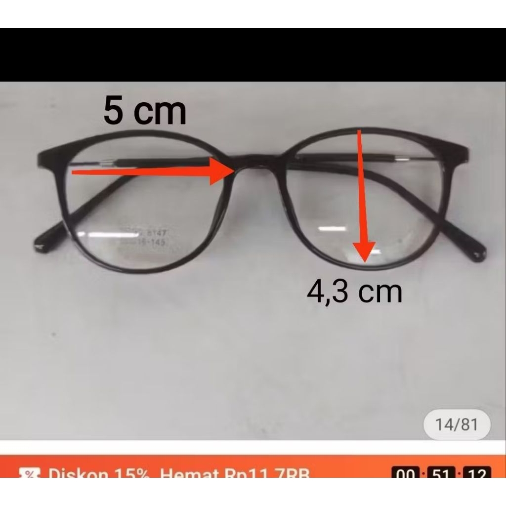 kacamata minus 10 ( menggunakan lensa dipertipis 1.67 blueray)