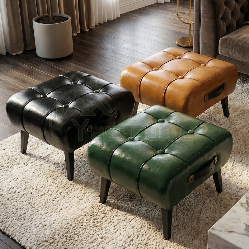 Bangku Kulit Ganti Sepatu / Kursi Stool Sofa Minimalis / Kotak Bangku Sofa Kursi Minimalis / Pedal