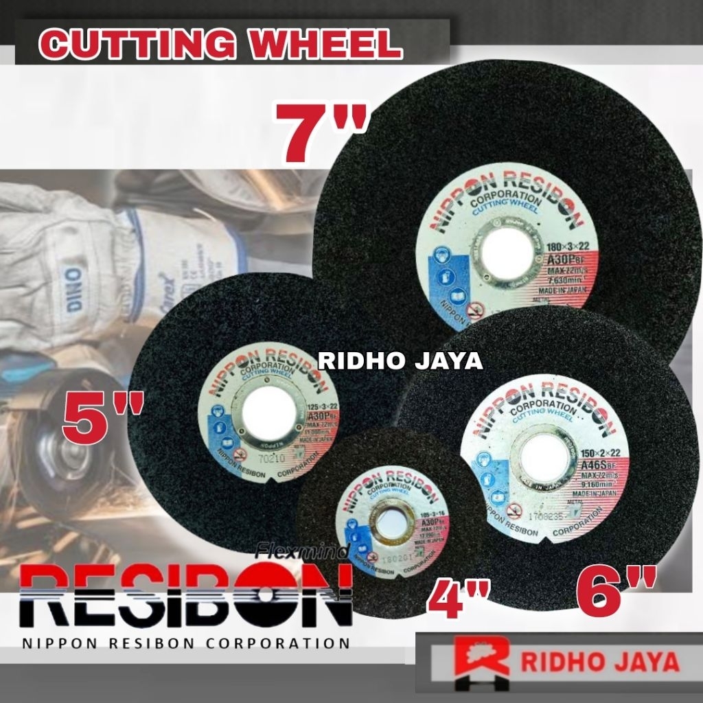 Batu Gerinda Potong 7" / 6" / 5" / 4" Inch Nippon Resibon
