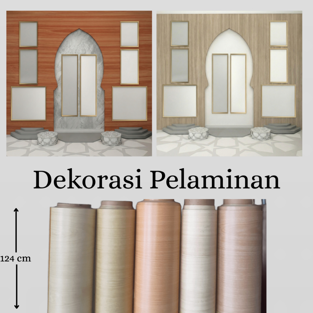 Dekorasi Pelaminan Dekosheet Dekosit Tacosheet Pvc Sheet CS Polos & serat kayu warna muda Tebal Pela