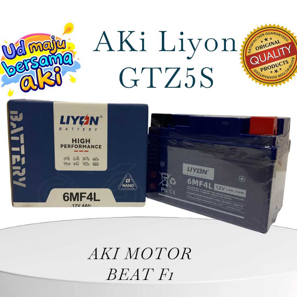 Aki GTZ5S Original LYION Aki Kering GTZ5S LYON Aki Motor BEAT f1 KARBU INJEKSI