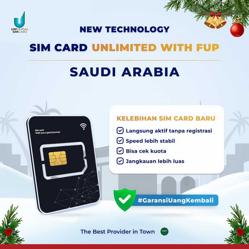 Unisim Travel Sim card Saudi Arabia Unlimited with FUP