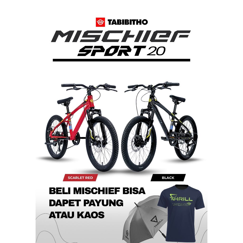 SEPEDA GUNUNG 20 MTB TABIBITHO MISCHIEF SPORT - FRAME ALLOY