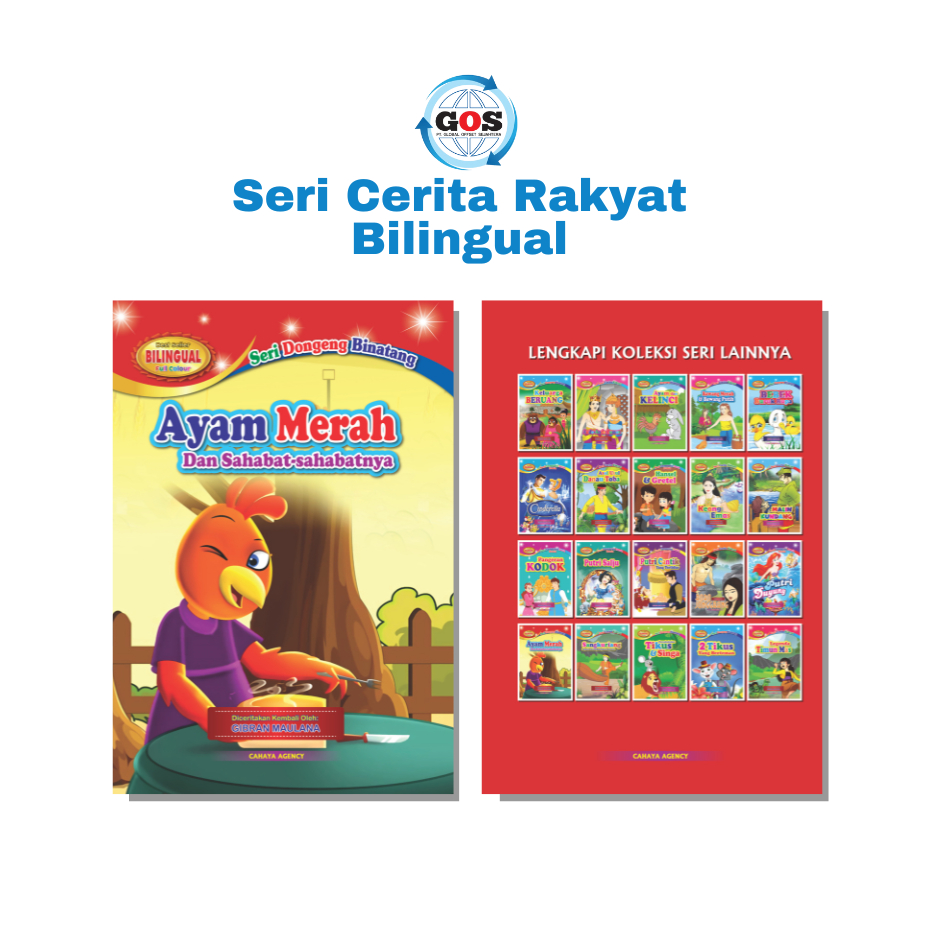 Buku Dongeng Seri Binatang Bilingual Ayam Merah Dan Sahabatnya