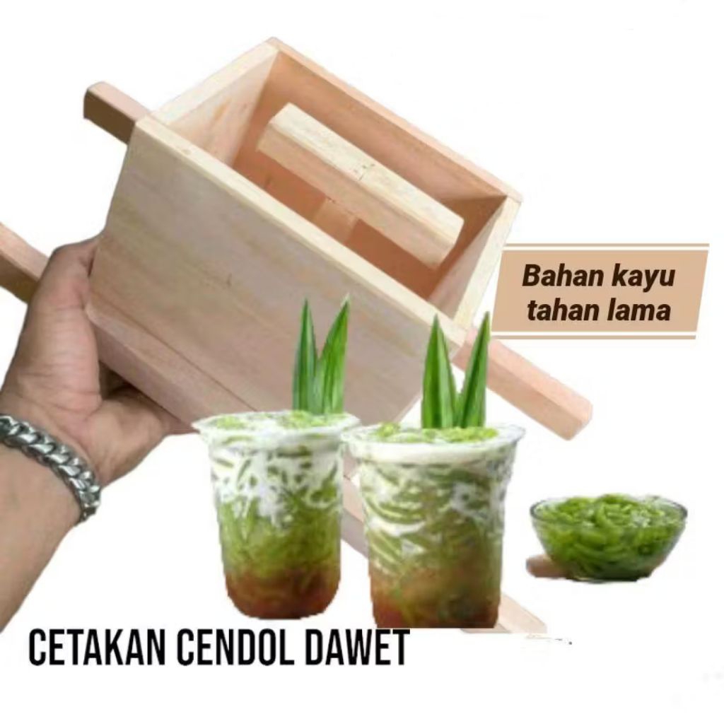 praktiss cetakan cendol dawet kapasitas 1 Liter  kayu halus / cetakan cendol ijo / alat pres cendol 
