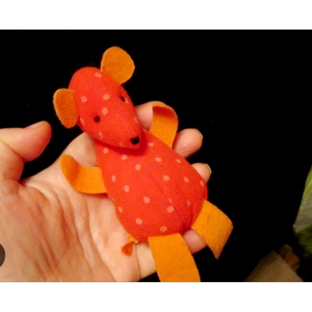 Boneka Tikus Merah Barnslig Size 10 cm/ Boneka Tikus/ Boneka Hewan