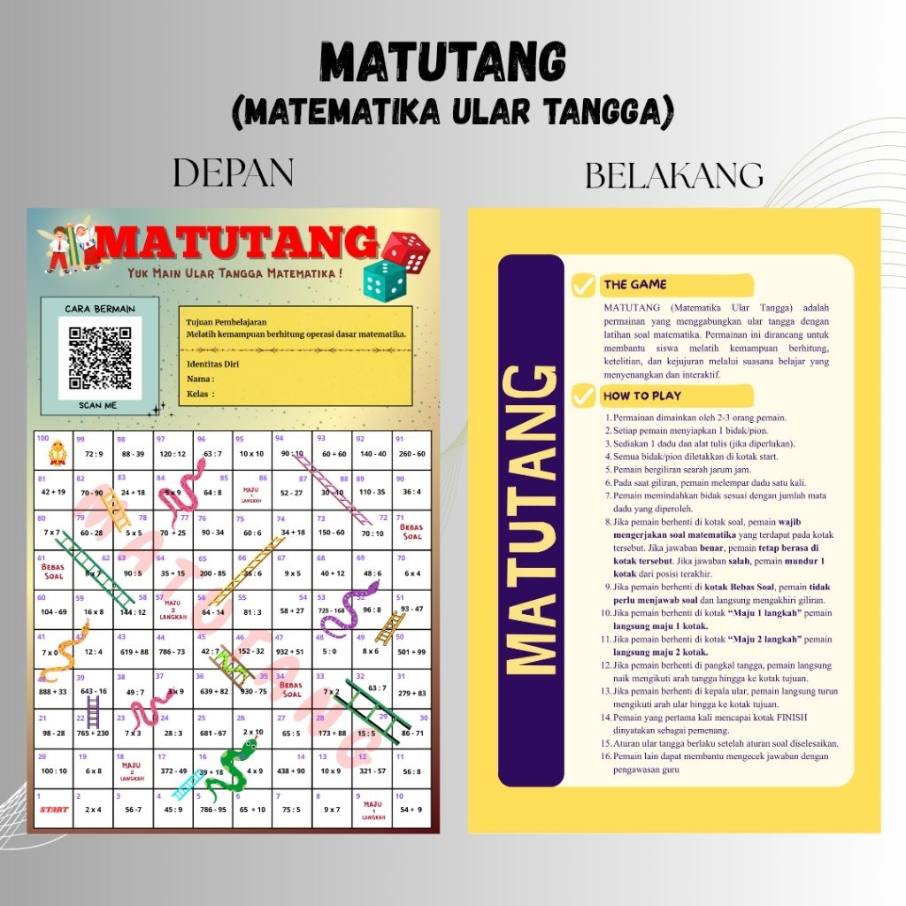 Ular Tangga Matematika Anak SD