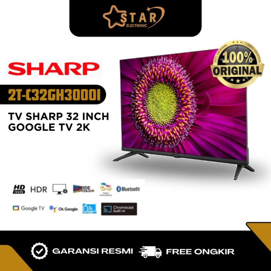 TV LED SHARP 32INCH 2K GOOGLE TV 2T-C32GH3000I TV SHARP 32INCH GOOGLE TV