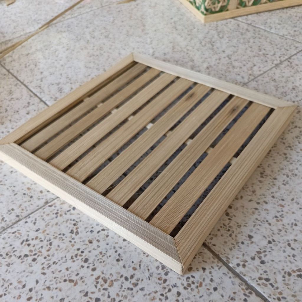 (30x30) Tutup Keranjang Bambu Persegi Bilah/Wilah