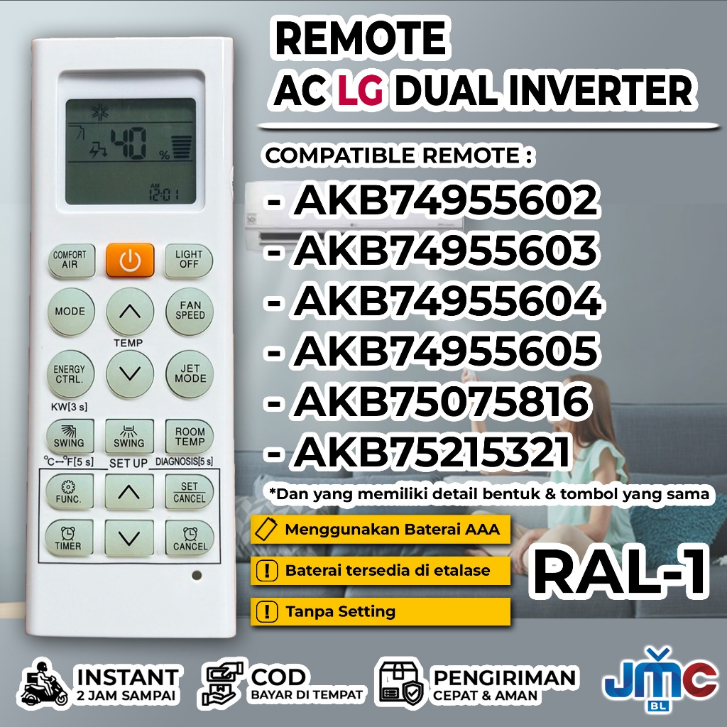Remot / Remote AC LG Dual inverter T05EV5 T06EV3 T06EV4 T10EV4 original pabrik