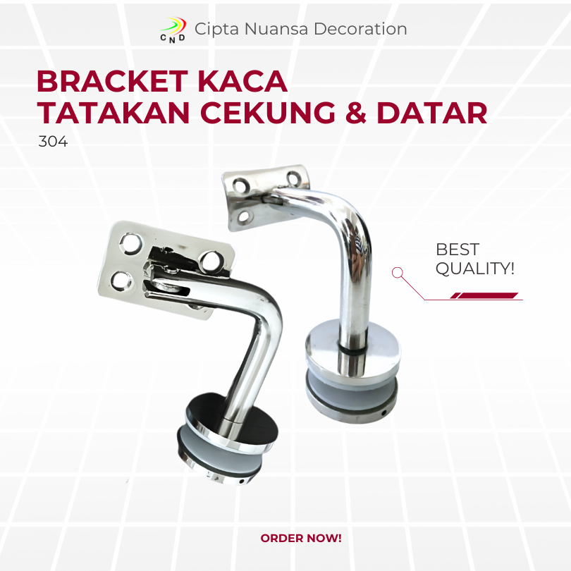 Bracket Kaca Railing Stainless sus 304 Bracket Konektor Penyambung Handrailing Glass
