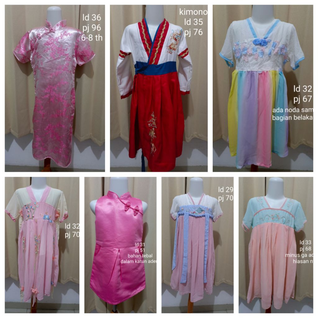 dress cheongsam hanfu hanbok kimono qipao anak preloved
