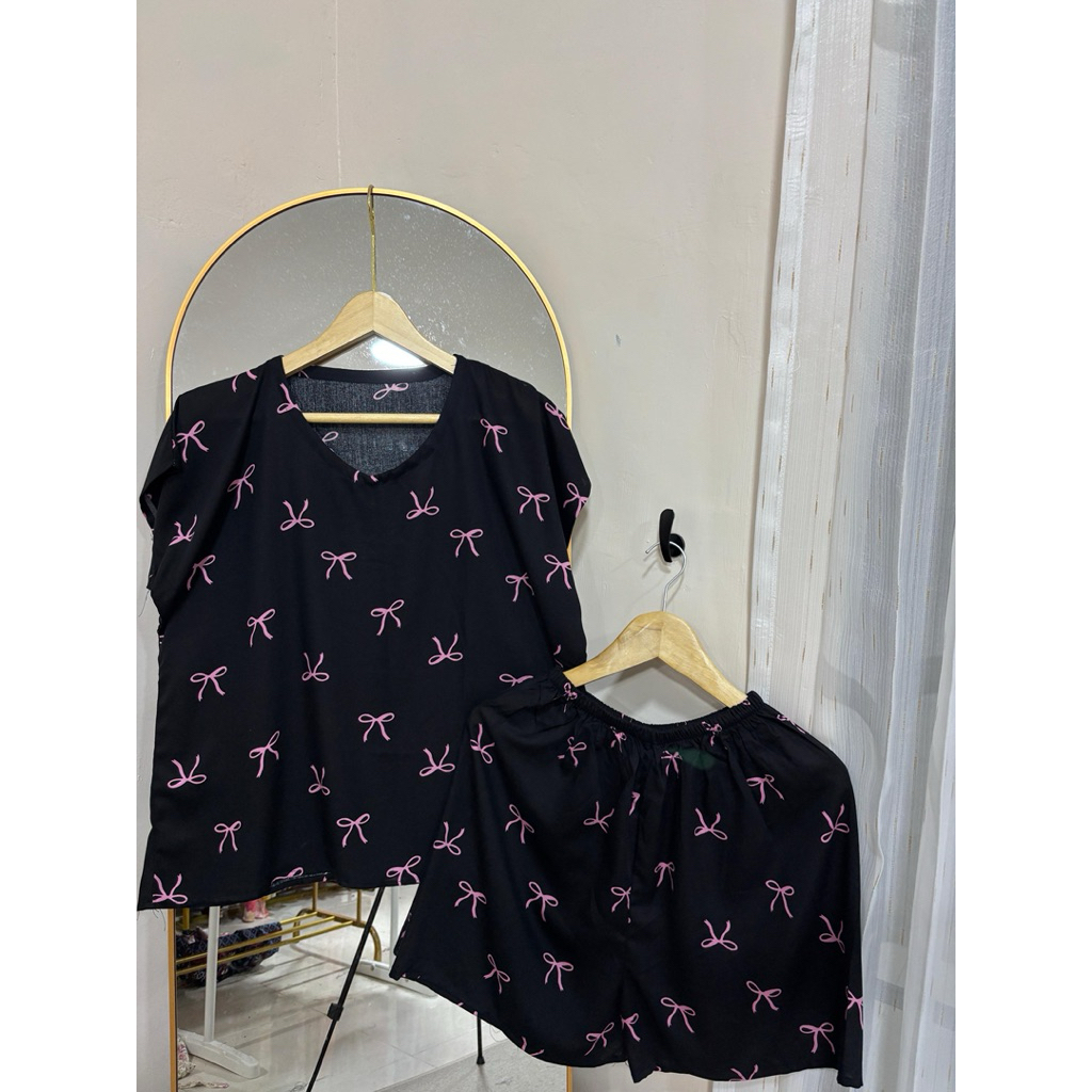 NESTUFF ONE SET OBLONG SETELAN RAYON PIYAMA RAYON BABYDOLL GROSIR DASTER JEMBER