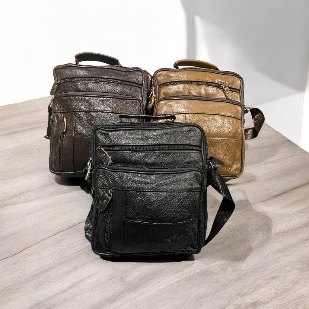 Tas selempang jumbo// bahan kulit asli// slingbag pria// tas jumbo// tas pria multifungsi // tas imp