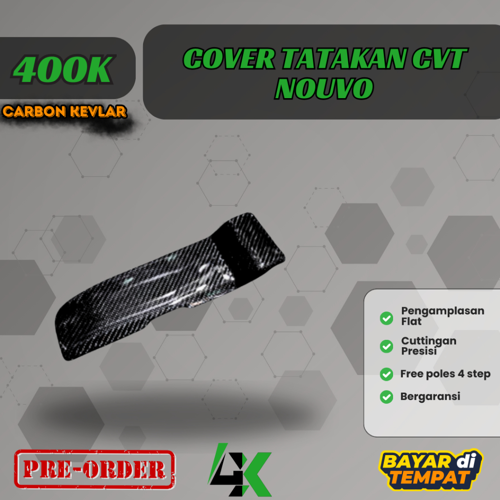 Cover cvt/ Tatakan CVT Nouvo Carbon kevlar/ karbon fiber