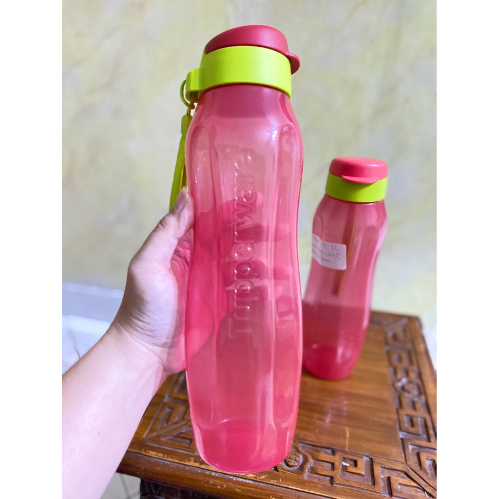 ECO BOTTLE FLIP 1 LITER TUPPERWARE ORI (MERAH SISA 1)