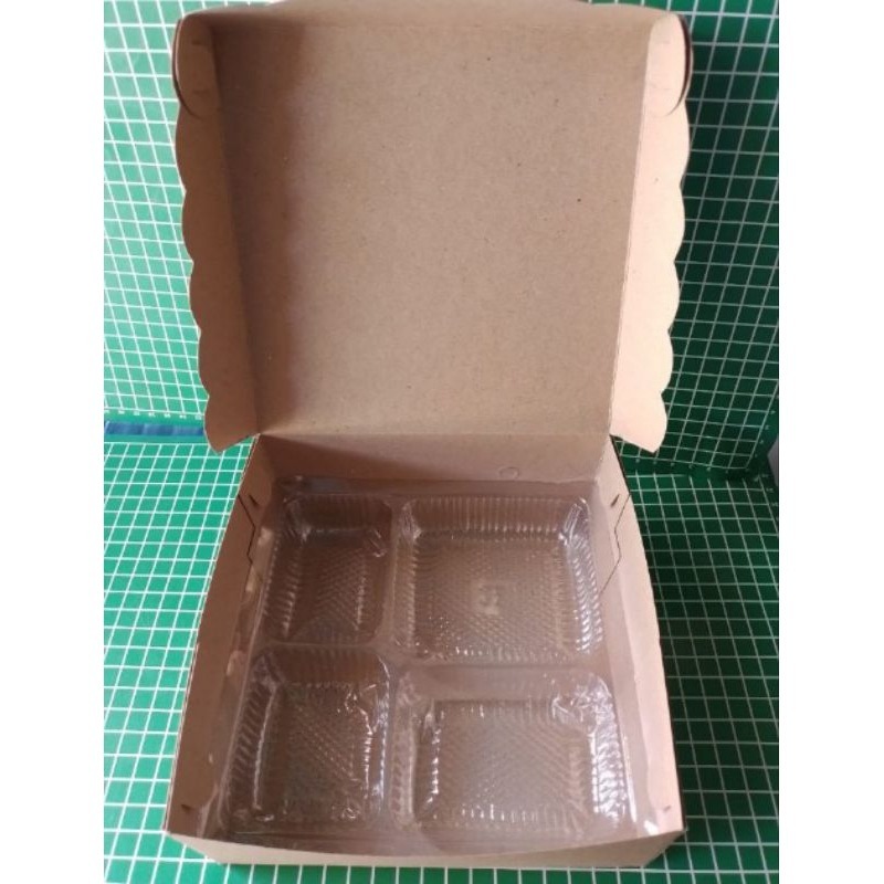 PROMO 2.2 Dus Nasi + MIKA Ukuran R8 / Dus Kue Kotak Makanan Coklat / Dus Nasik Kotak 1PCS